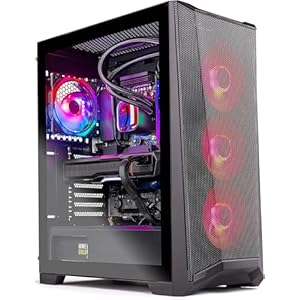 Skytech Gaming Chronos Gaming PC Desktop – Intel Core i7 13700K 3.4 GHz, NVIDIA RTX 4070, 1TB NVME SSD, 32GB DDR5 RAM RGB, 750W Gold PSU, 360mm AIO, 11AC Wi-Fi, Windows 11 Home 64-bit,Black
