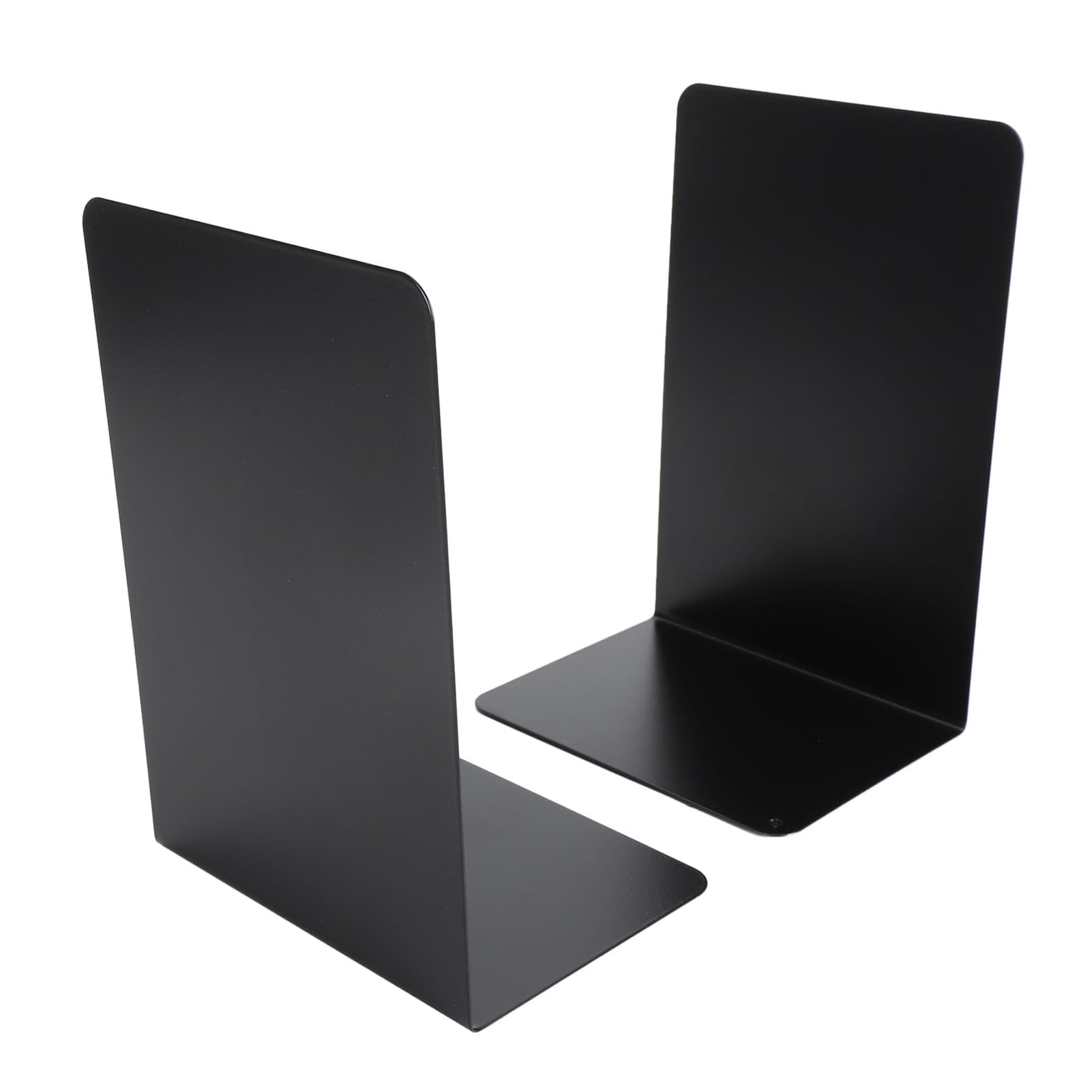Xiuganpo Metal Bookends Sturdy Non Skid Heavy Duty Book Stopper for Neat Display, Steel Book Ends for Libraries Schools Homes, 2 Units (Black)