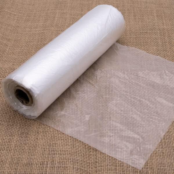 20 X Fruit Bags Rolls Fruit & Vegetables Bags Roll For Shopping 500 Polythene Bags On Each Roll Size 9'' X 14'' Fruit Vegetable Clear Plastic Butchers Bags Polythene Counter Bag (20 Pack X 500 Bags)