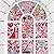PTFNY Valentine's Day Gnome Heart Window Clings Decorations for Glass Window 9 Sheets Valentine's Day Heart Elf Car Flowers Window Stickers Decals for Valentine's Day Wedding Anniversary Party Supplies