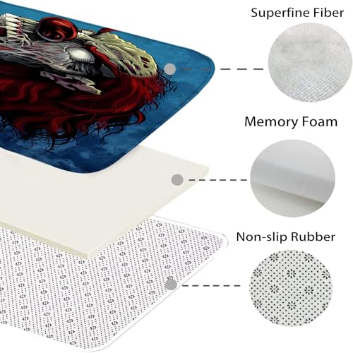 Badvorleger Set Anime-Horror-Schädel Badgarnitur 3 Teilig, Bodenvorleger U-förmiger WC-Vorleger WC-Deckelbezug, rutschfest, Waschbar für Badewanne, Dusche, Badezimmer – Bild 6
