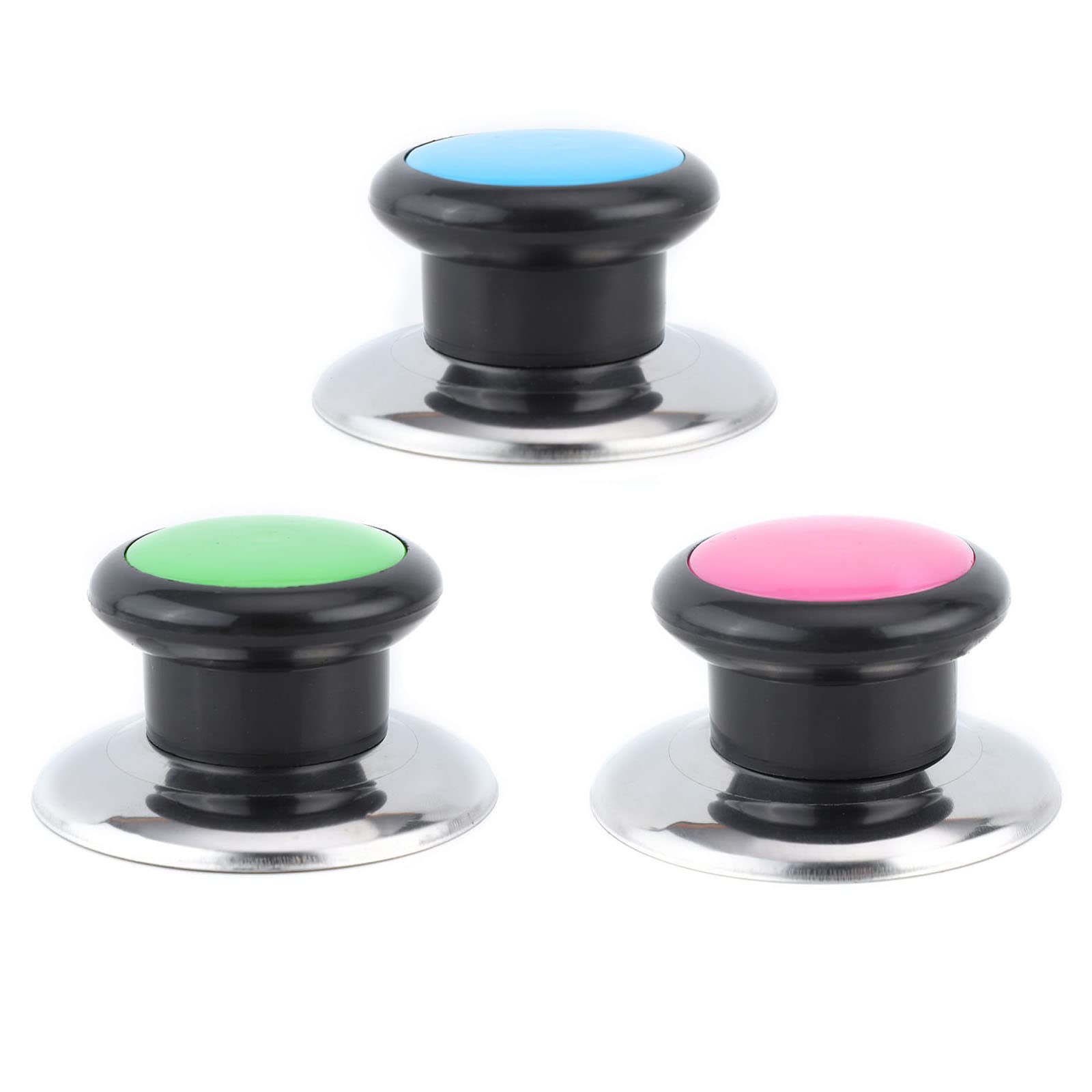 NentMent 3 Pack Universal Glass Lid Top Knob Replacement - Grip Handle for Pots, Pans, Skillets, Saucepans, Woks, Stir Fry Pans, Cookware, Whistling Stovetop Tea Kettle