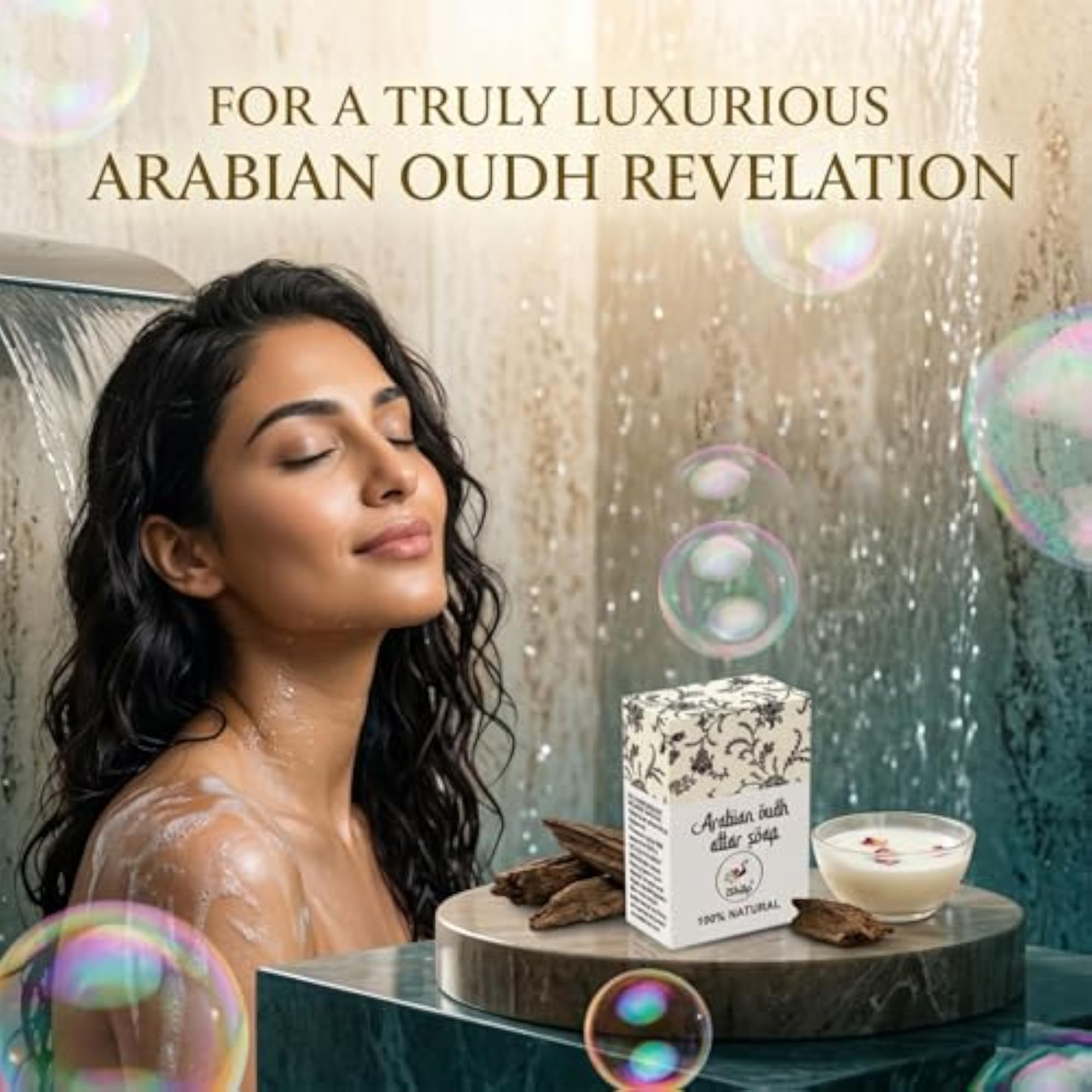 Oudh Attar Body Soap Bar Pack of 5, Herbal Bathing Gift