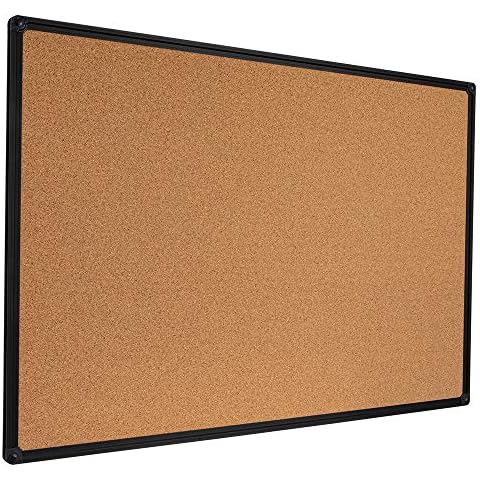 DexBoard Cork Board Bulletin Board for Wall, 24''x36'', Black Frame, Wall Mounted Decorative Hanging Pin Board, Perfect for Display and Organize in Office, School, Home Decor Cover