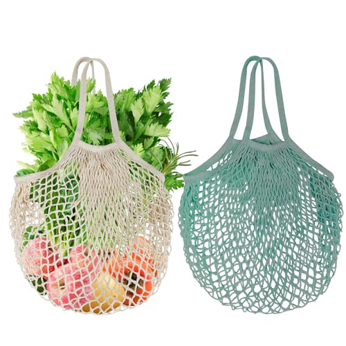 2-Pack Reusable Cotton Mesh Grocery Bags