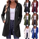 GOHRSHA Long Hoodies for Women Zip Up Tunic Sweatshirt Cute Fall Jackets