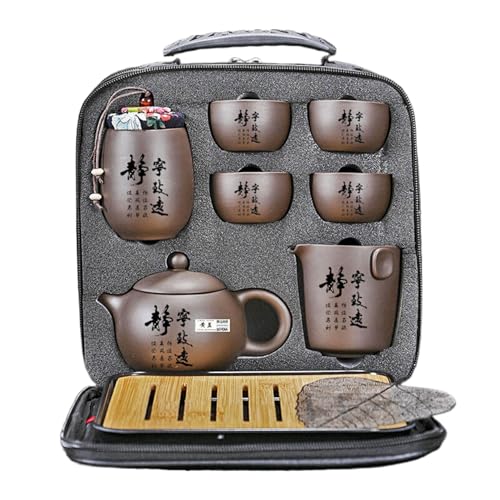 Service à thé Chinois Kungfu portable anti-casse en terre violette