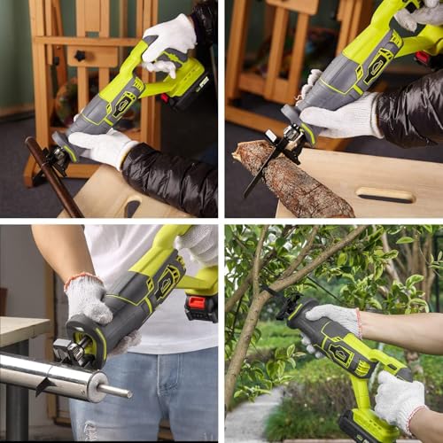 Cordless Reciprocating Saw, DEWINNER Electric Saw Variable Speed 20V, 2.0AH, Tool Free Blade Change, LED Light, Wood Metal Cutting, Tree Pruning, 1 Battery and Charger Include, Green 7 Cordless Reciprocating Saw, DEWINNER Electric Saw Variable Speed 20V, 2.0AH, Tool Free Blade Change, LED Light, Wood Metal Cutting, Tree Pruning, 1 Battery and Charger Include, Green - Image 7