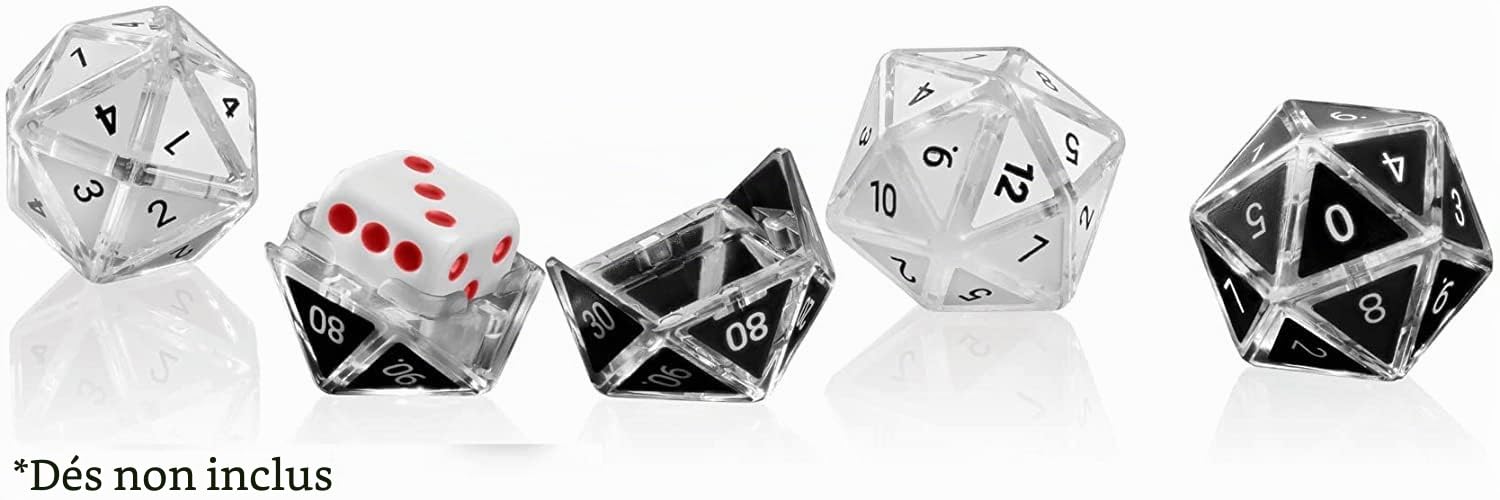 GoDice RPG Set - transforme GoDice (D6) en dés polyédriques connectés pour Les Jeux de rôle en Ligne et Hors Ligne. Compatible avec Les Plateformes DND telles Que Roll20, Foundry et Discord.