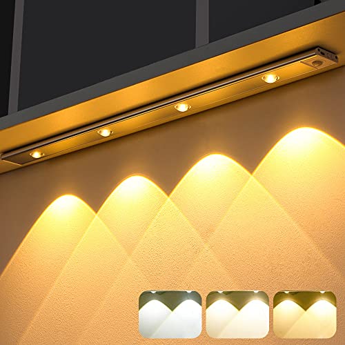 HAIKUSOUBI 人感センサーライト LEDライト 60cm 室内 バーライト 明暗センサー USB充電式 三段階調色（白色、昼白色、電球色） 無段階調光 磁石式 小型 120°感知角度 取付簡単