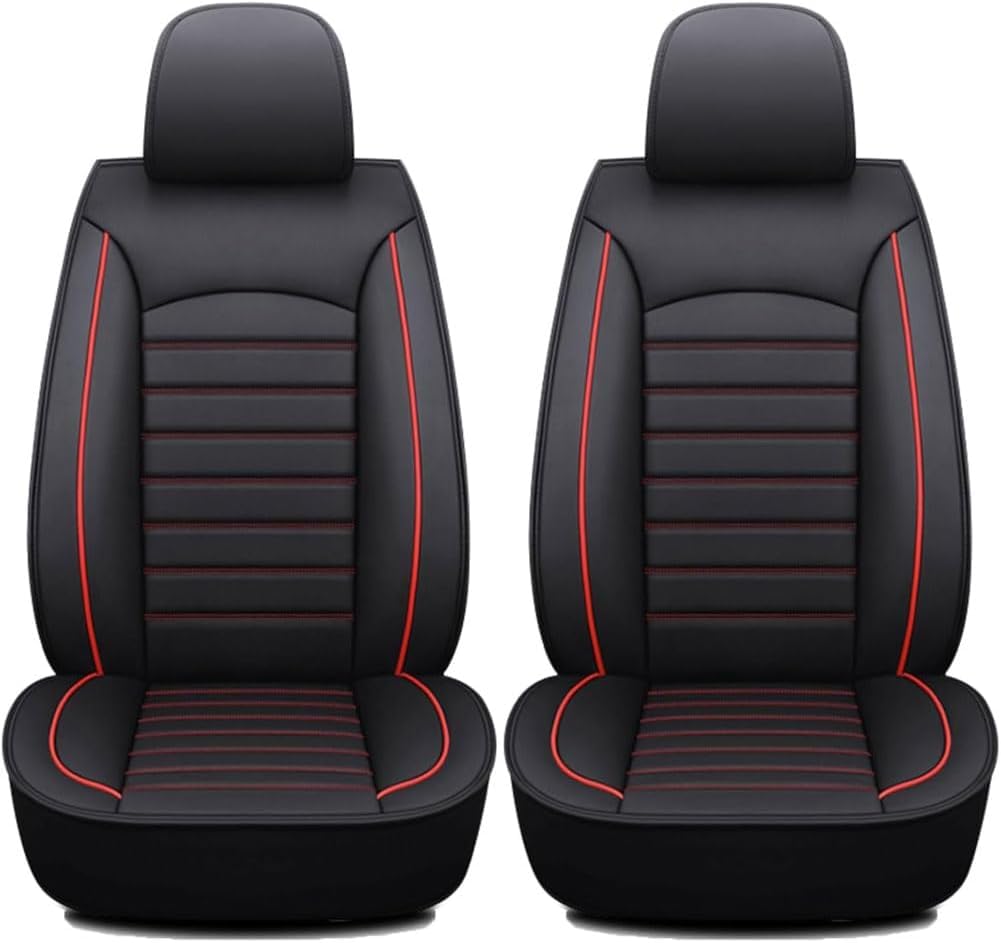 Vordersitze Set Auto Sitzbezüge für Hyundai Kona/Kona Hybrid/N/N Line, Leder Atmungsaktiv Verschleißfest Schonbezug Autositz Wasserdicht rutschfest Vordersitze,A Red