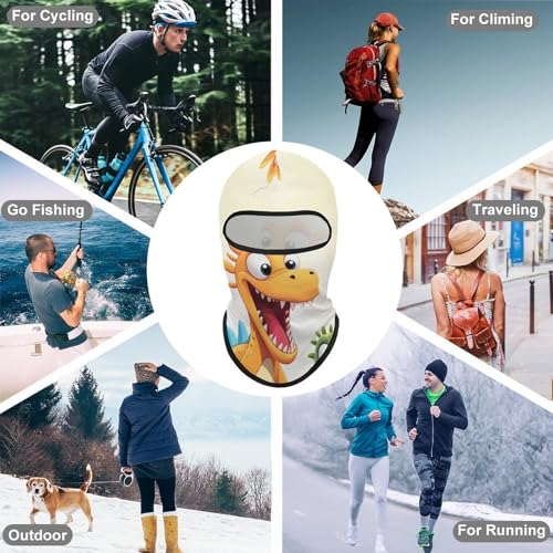 Balaclava Mask for Men Balaclava Ski Mask Cartoon Dinosaur Images Winter Face Mask Face Cover for Cycling miniatura 6