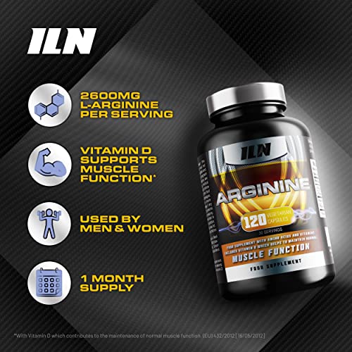L-Arginine-Capsules-2600mg-L-Arginine-with-added-Glutamine-B12-and-D3-for-Normal-Muscle-Function-120-Vegetarian-Capsules