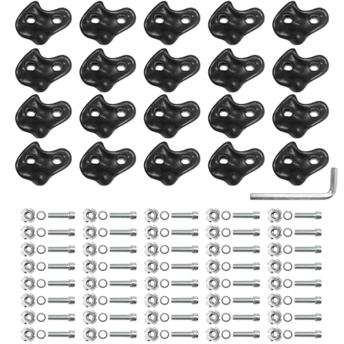 E-Greetshopping 20PCS Rock Climbing Holds for Kids Climber,Extra Large Adult Rock Climbing Stones,Wall Stones with Screw Pad and Nut for Outdoor Indoor Climbing Frames Children Playground