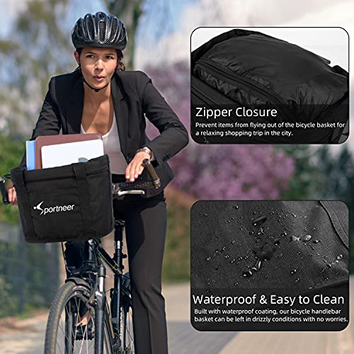 Sportneer Bike Basket Front Handlebar - Quick Release Bicycle Basket Multi-Purpose Detachable Small Pet Carrier Easy… - Image 4