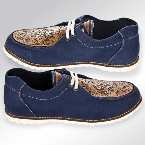 American Darling ADFT118 Hand tooled carved genuine leather trim lightweight shoe footwear slip on2