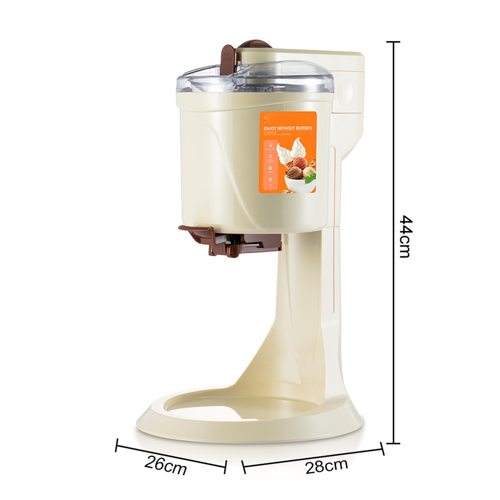 Machine à CrèMe GlacéE Italienne 1000Ml, Machines à crème glacée pour la Maison, Machine à Sorbet au Yaourt congelé, pour mélangeur Portable à la Maison,Red