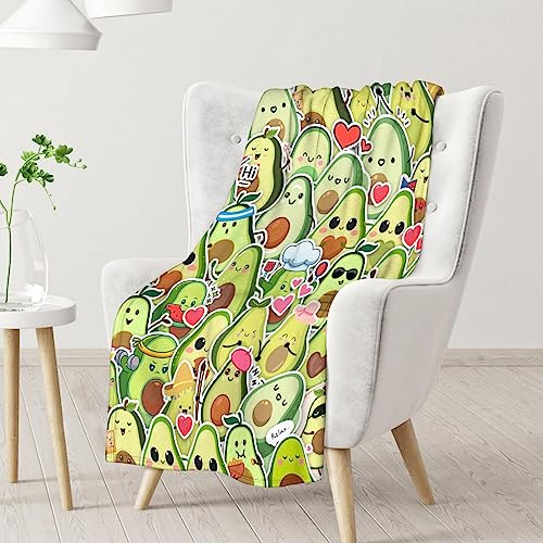 Blanket for Girls - 40"x50" Cute Avocado Throw Gifts - Colorful Soft Fuzzy Blankets for Bed, Couch & Living Room