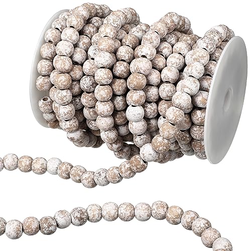 Libima 26 Feet Christmas Wooden Bead Garland Christmas Tree Decorations
