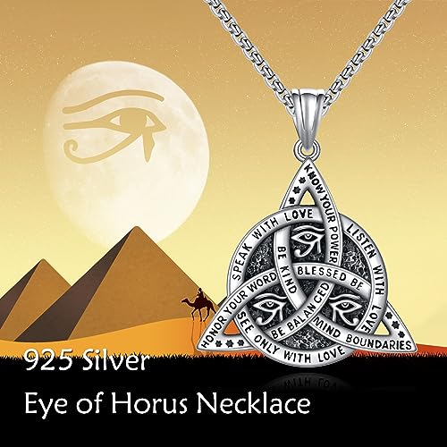 Eye of Horus/Fish Hook/Mask/Scorpion/Trident/Arrow/Star of David/Anchor/Boxing Necklace for Men Sterling Silver Gold Plated Celtic Knot Pendant Punk Gothic Religious Jewelry Gifts for Men3