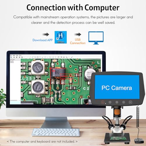 Image of Tobo Microscope 50-1500X Digital Microscope 9 Inch LCD Display 1080P HD Camera LED Lights Recording Video Taking Photos Remote Control TD-1122IM.