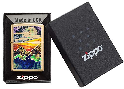 Encendedor Zippo Howling Wolf Latón miniatura 6