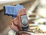 OUTBAGS LOB4S-BG (BROWN-RIGHT) Genuine Leather IWB Conceal Carry Gun Holster for S&W Smith & Wesson Bodyguard 380. Handcrafted in USA.