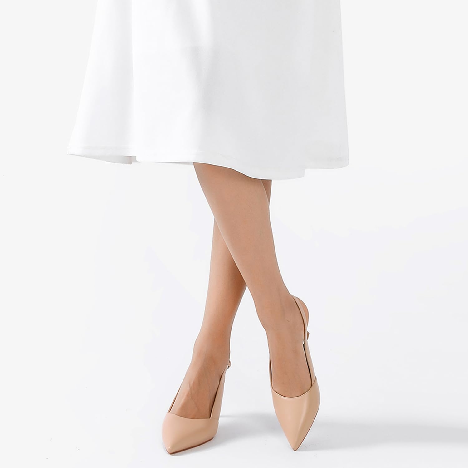 Mostrin Kitten Heels for Women Slingback Pointed Closed Toe Heels Women's Pumps Shoes for Wedding, Party, Commuting - Image 7