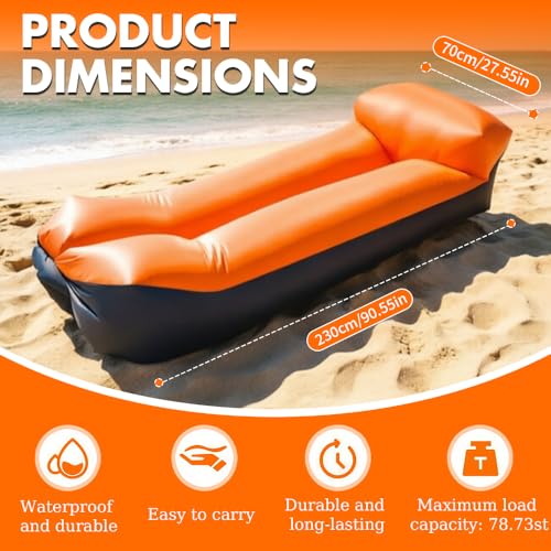 Sofá de aire portátil para camping y senderismo con diseño antifugas 3