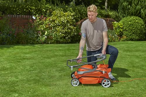Electric Lawn Mower, Orange and Grey, 38cm Cutting Width - Image 6