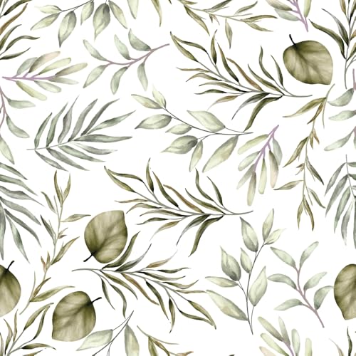 Papel pintado para habitaciones con estampado de hojas verdes 3