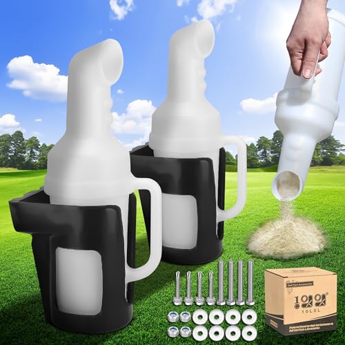 10L0L Golf Cart Sand Bottle Universal for Club Car EZGO Yamaha,Divots Filler Sand & Seed Bottle with Rattle Proof Holder?Pack of 2?