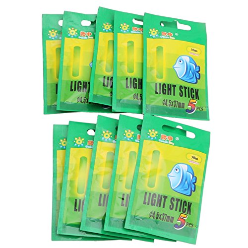 LIYUDL 50pcs 4.5x37mm Fishing Fluorescent Lightstick Light Night Float Clip On Dark Glow Stick Drop Ship 50pcs/10Bags (4.537mm)