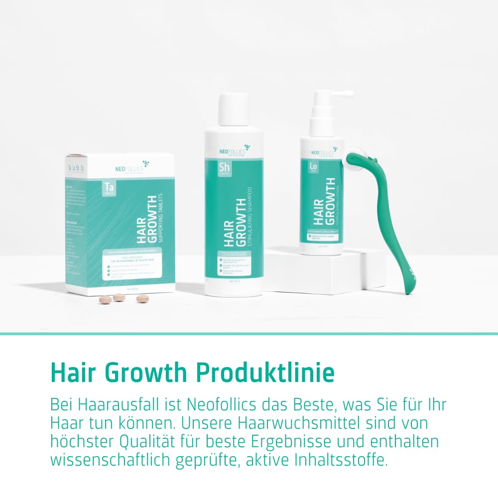 Neofollics - Haarwuchs stimulierendes Shampoo - Haarwuchsmoleküle + 7 Pflanzenextrakte und Arganöl - frei von Parabenen, Sulfaten und Silikonen