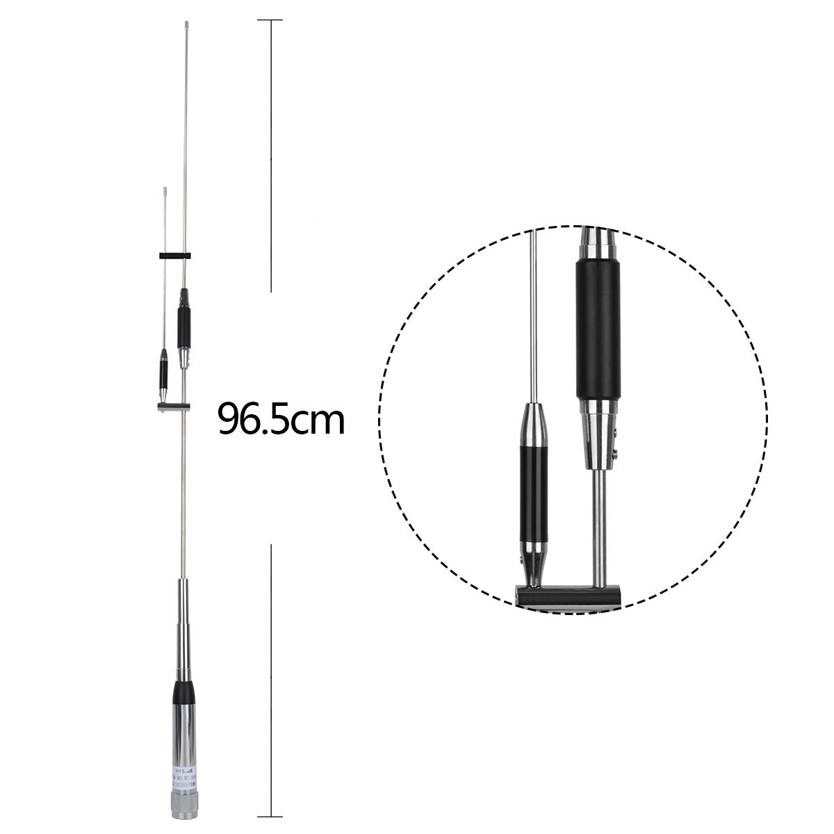 HYS VHF UHF Mult-Band Mobile Radio 2 metros y 70 cm Antena 37,9 pulgadas 144/245/430 MHz Whip Antena para radios portátiles Baofeng Anytone Kenwood TYT