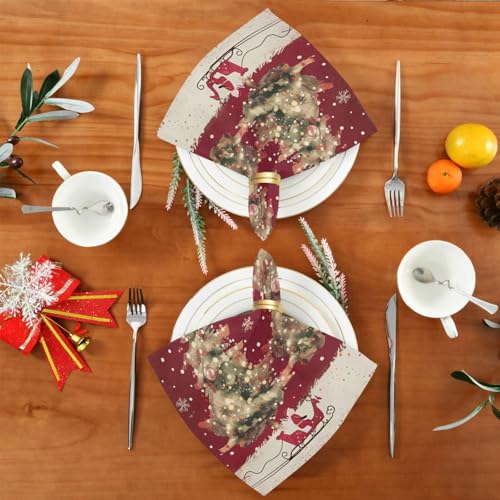 Servilletas de tela navideñas set de 6 multicolor 20x20 pulg miniatura 5