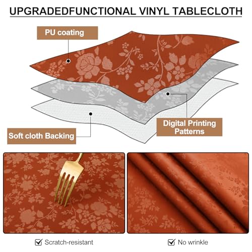 Image of Smiry Rectangle Waterproof Heavy Duty Vinyl Tablecloths, 60 x 84 Inch
