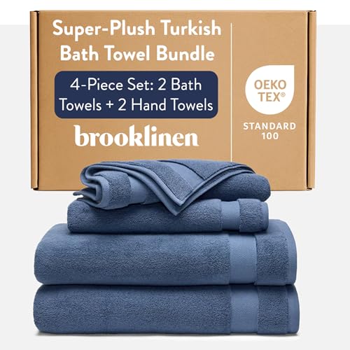 Brooklinen 100% Turkish Cotton Bath Towels Spa-Quality Cotton - Abyss Blue