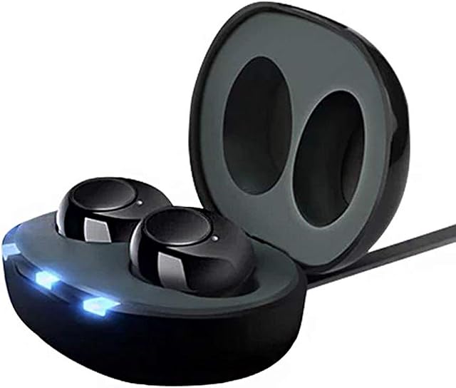 HZ&Q Mini Rechargeable Hearing Amplifier Digital Adjustable Tone for Young People The Elderly Hearing Loss Sound Amplifier Voice Enhancer Hearing Aids with Charging Box(1 Pair)
