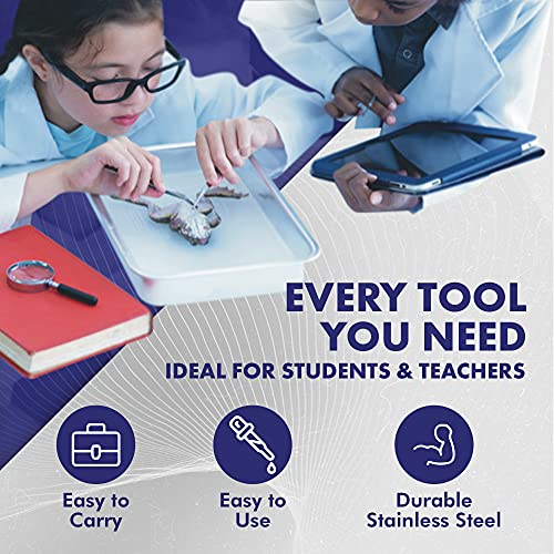 Dr Instruments 61936Pct Precision Dissection Kit - 25-Piece Biology Kit - 8 Stainless Steel Instruments - Extra Blades & T-Pins - Biology Students & Faculty - Autoclavable Case In Assorted Colors #TOP2