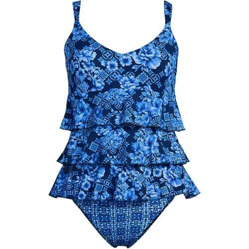 Lands' End Women's Smoothing Control Ruffle Fauxkini One Piece Swimsuit3