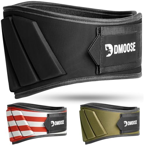 DMoose lifting belts 6 Inch Auto-Lock Breathable Weight Lifting Back Support, Workout Back Support for Lifting, Fitness, Cross Training and Powerlifting - Black Medium