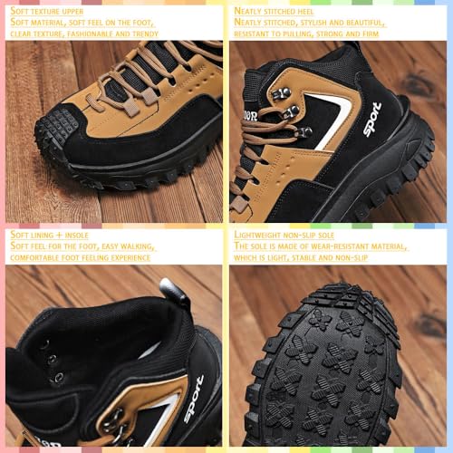 The First Young Men'S Steel Toe Hiking Work Boots – Non-Slip, Puncture-Resistant, Orthopedic Safety Shoes For Outdoor Use3