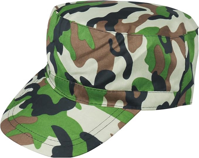 FNA FASHIONS® Adult Unisex Army Camouflage Cap | Military Soldier Fancy Dress Hat | Army Costume Accessory for Adults & Kids (3)