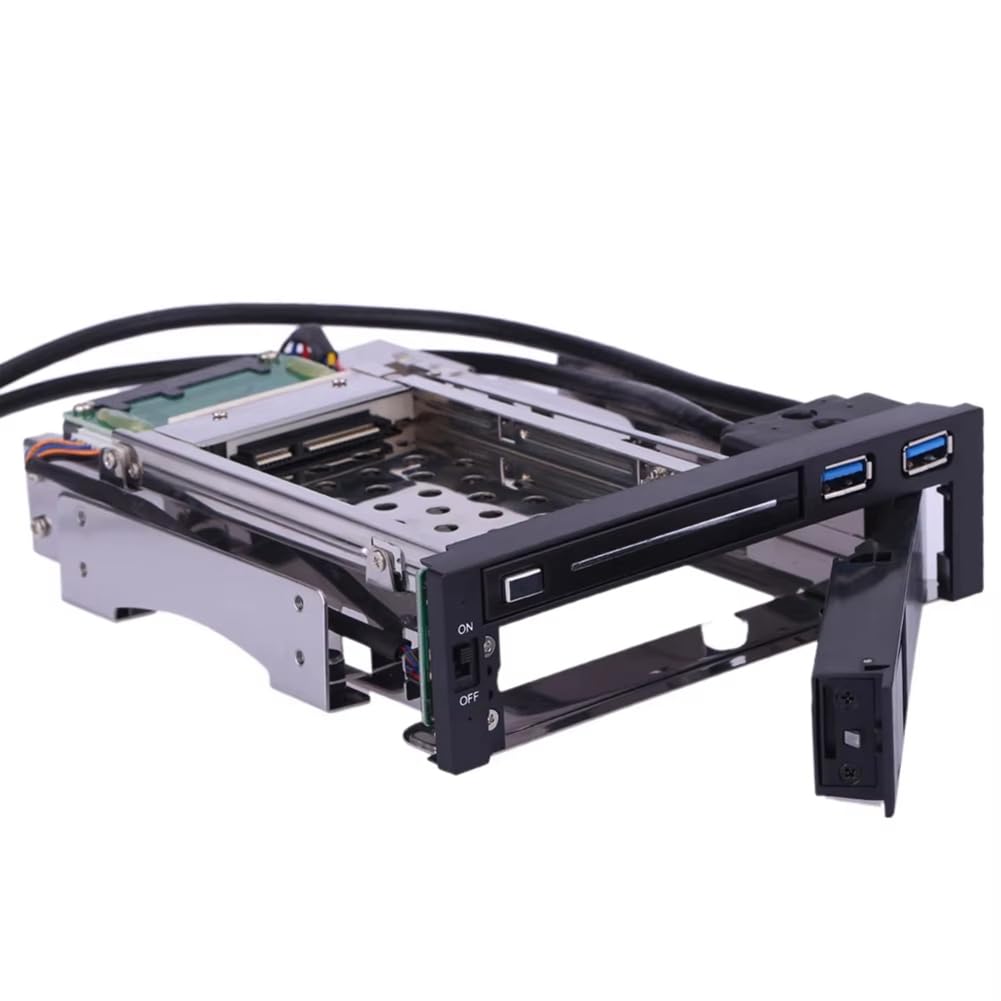 Bahía de Disco Duro HDD y SSD SATA III de 3.5 Pulgadas y 2.5 Pulgadas de Doble Bahía con Disco Duro Extraíble Incorporado y USB 3.0 Intercambiable en Caliente.
