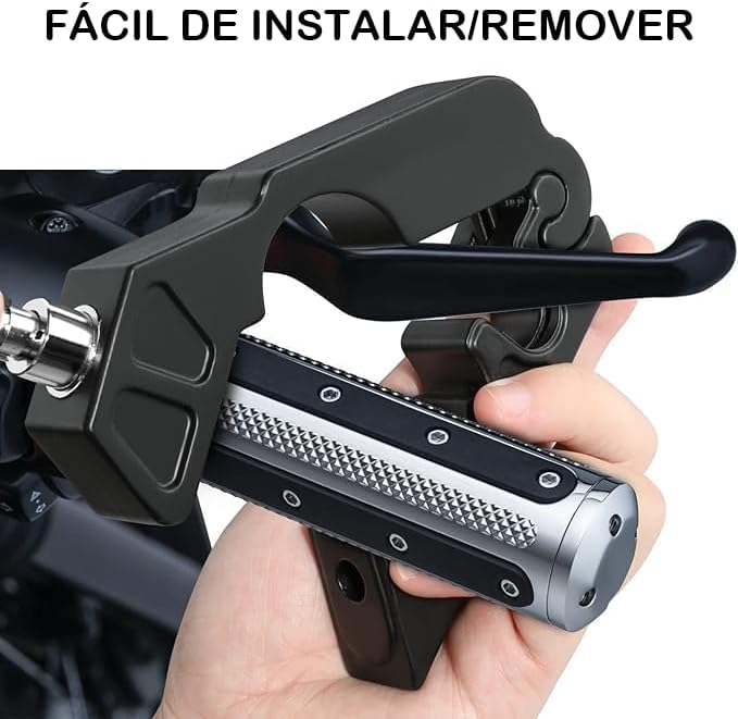 Trava de Guidão Antifurto para Moto – Trava de Segurança Universal para Motocicletas, Scooters, Bicicletas Elétricas e Quadriciclos – Modelo Reforçado em Alumínio (Preto)