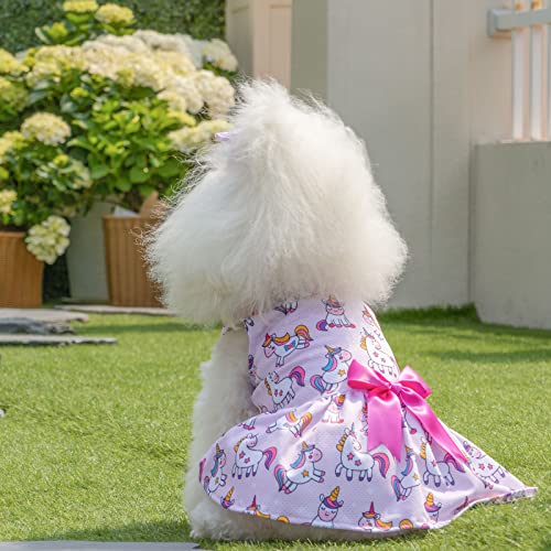 Cutebone Dog Dress Unicorn Girl Puppy Skirt Cat Outfit Pet Clothes For Small Dogs Costume Birthday Gift Bf17M #TOP6