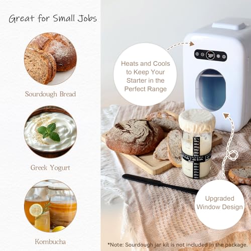 Image of Sourdough Home with Window, Sourdough Starter Home with 41-122F Accurate Temperature Control, Enhanced Capacity, Energy-Saving & Quiet Operation, Great for Making & Storing Sourdough Starter