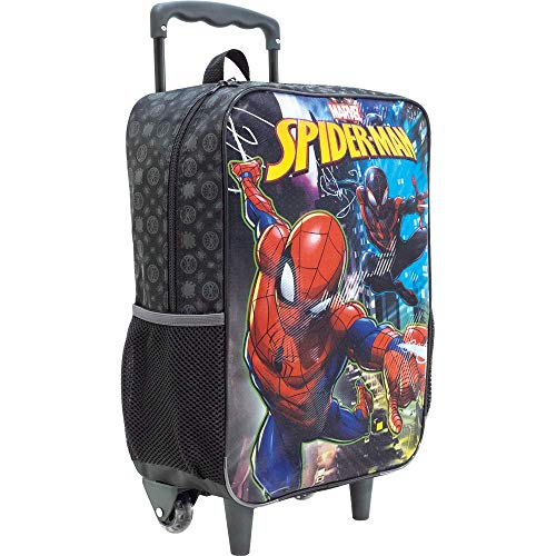 Mala Escolar com Rodinhas 14, Homem Aranha, 8671, Preta