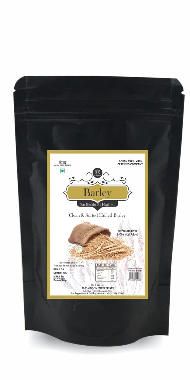 Hulled Barley (Jau) - 500g Pack of 1, Cleaned and Sorted, Quality Hulled Barley for Nutritional and Culinary Use